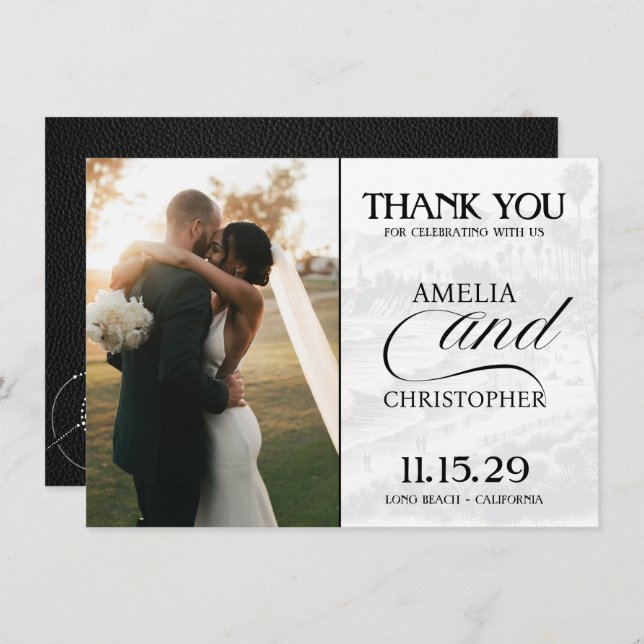 Black California Passport Tack Kort (Fram/baksida)