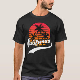 Black California Summer Retro Sunset Manar-Shirt T Shirt
