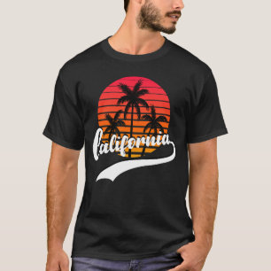 Black California Summer Retro Sunset Manar-Shirt T Shirt