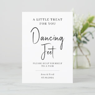 Black Calligraphy Bröllop Dance Feet Pedestal Inv Inbjudningar