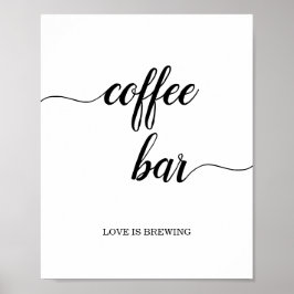 Black Calligraphy Coffee Pub Sign Poster