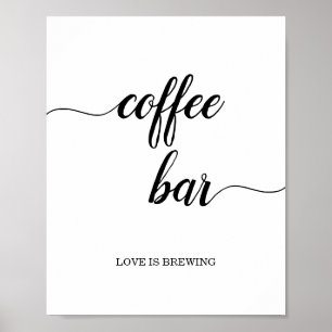 Black Calligraphy Coffee Pub Sign Poster