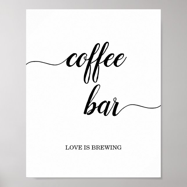 Black Calligraphy Coffee Pub Sign Poster (Framsidan)