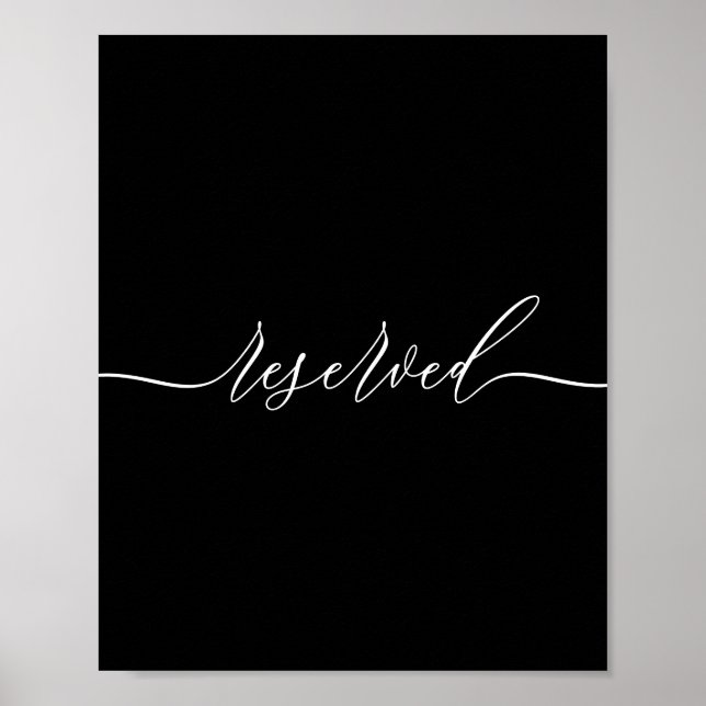 Black Calligraphy Reserved Poster (Framsidan)