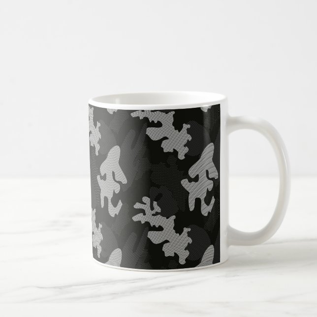 Black Camouflage Mönster Kaffemugg (Höger)