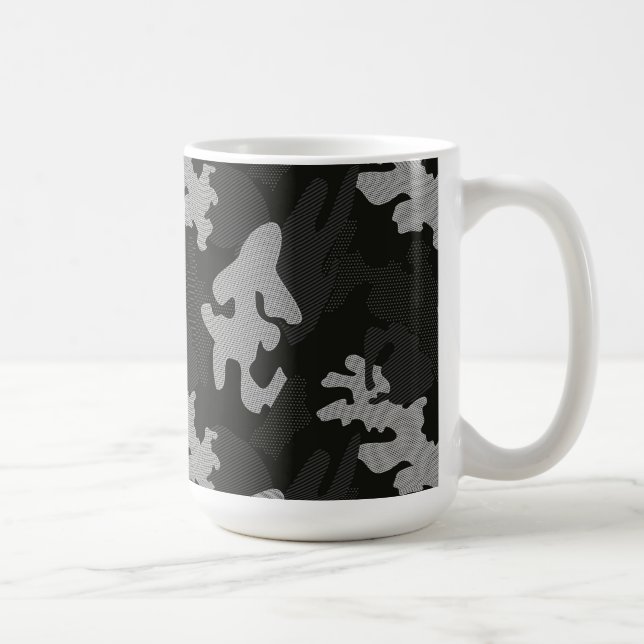Black Camouflage Mönster Kaffemugg (Höger)