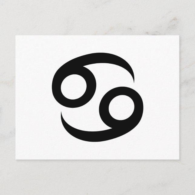 Black Cancer Zodiac Symbol Vykort (Framsida)