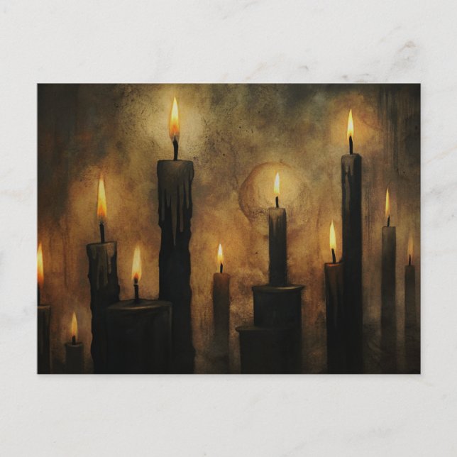 Black Candles Gothic Vykort (Framsida)