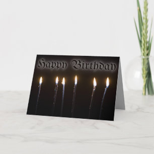 Black Candles Halloween Birthday Kort