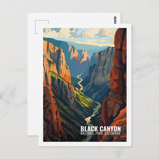 Black Canyon National Park Colorado USA Vykort (Fram/baksida)