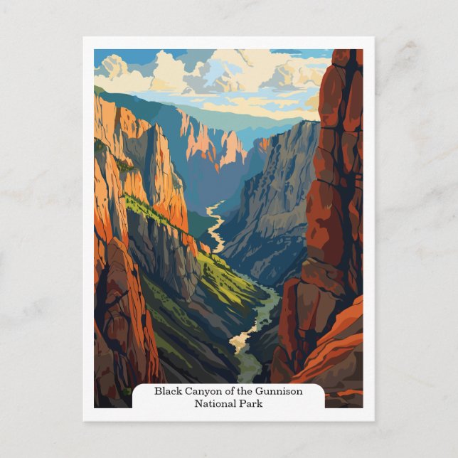 Black Canyon of the Gunnison nationalpark Vykort (Framsida)
