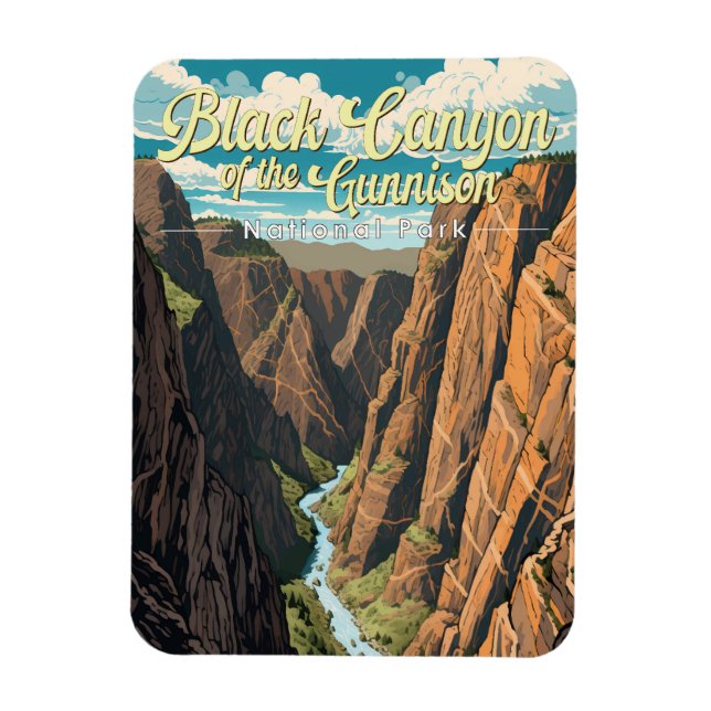 Black Canyon the Gunnison National Park Art Magnet (Vertikal)