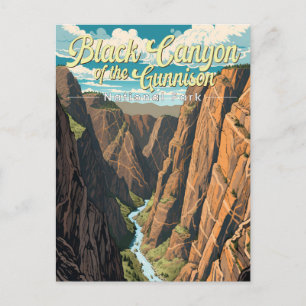 Black Canyon the Gunnison National Park Art Vykort