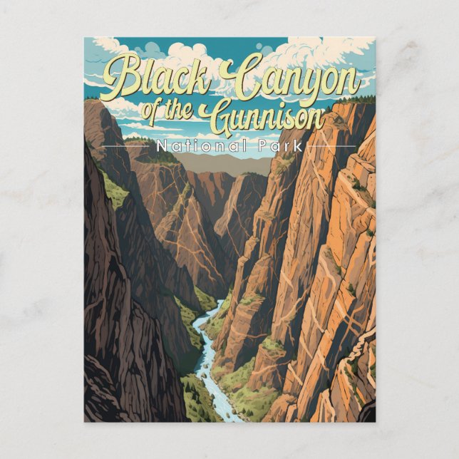 Black Canyon the Gunnison National Park Art Vykort (Framsida)