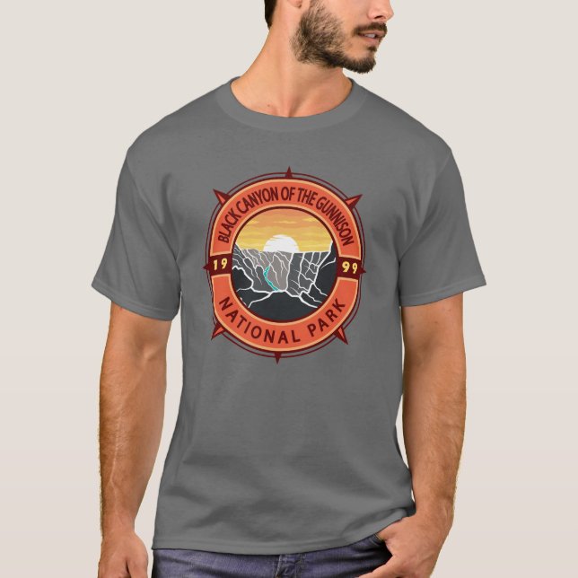 Black Canyon the Gunnison National Park Compass T Shirt (Framsida)