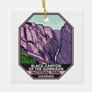 Black Canyon the Gunnison National Park Vintage Julgransprydnad Keramik