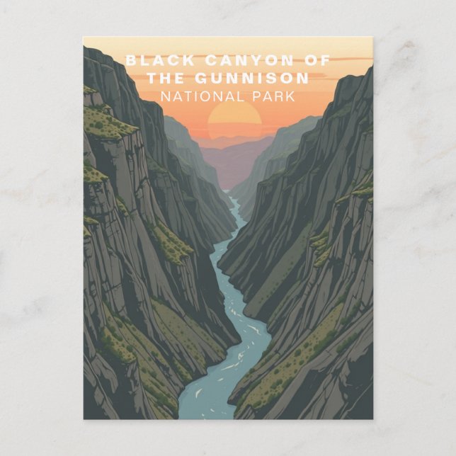 Black Canyon the Gunnison Retro USA Vykort (Framsida)