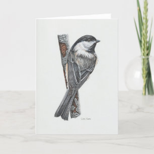 Black-capped Chickadee Art Card Tack Kort