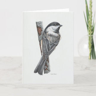 Black-capped Chickadee Art Card Tack Kort