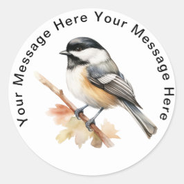 Black Caps Chickadee Runt Klistermärke