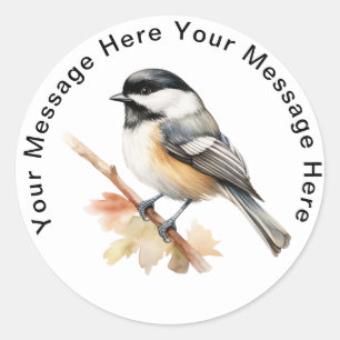 Black Caps Chickadee Runt Klistermärke