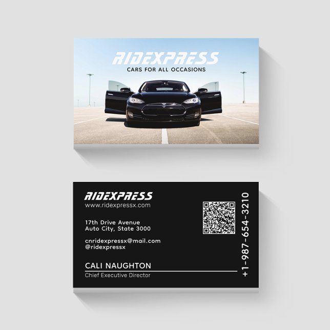 Black Car Rental Service Affärskort Visitkort (Skapare uppladdad)