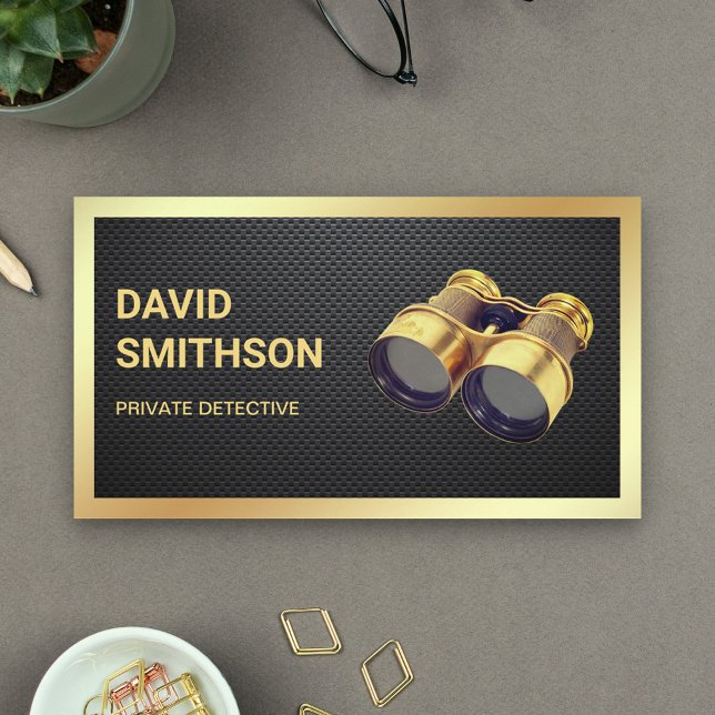 Black Carbon Fiber Private Investigator detektiv Visitkort (Skapare uppladdad)