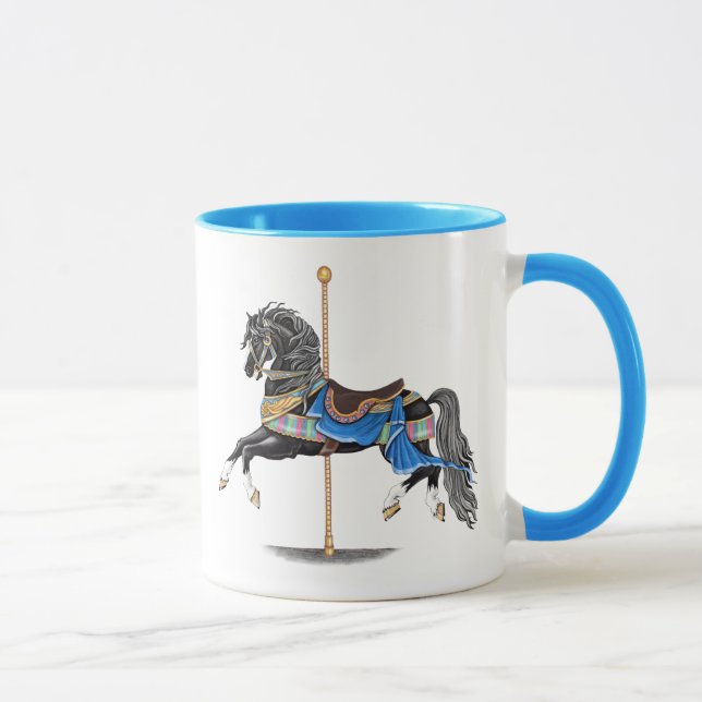 Black Carousel Horse Mugg (Höger)
