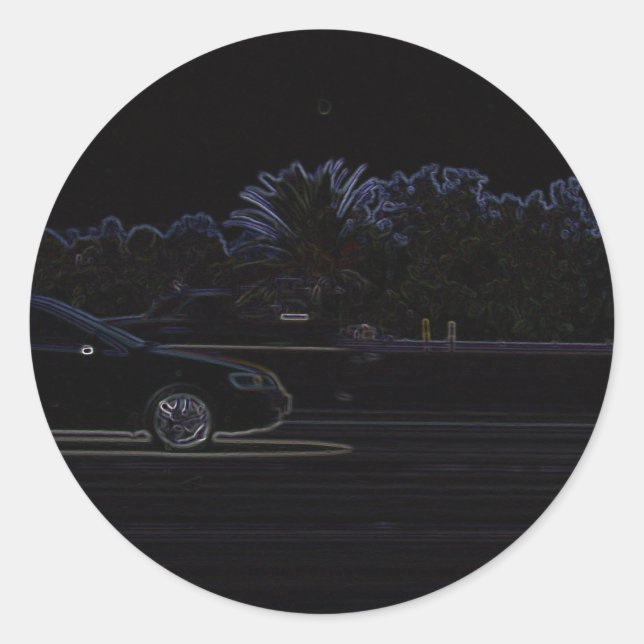 Black Cars Runt Klistermärke (Framsida)