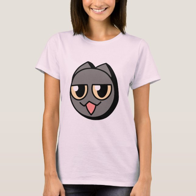 Black Cartoon Cat T Shirt (Framsida)