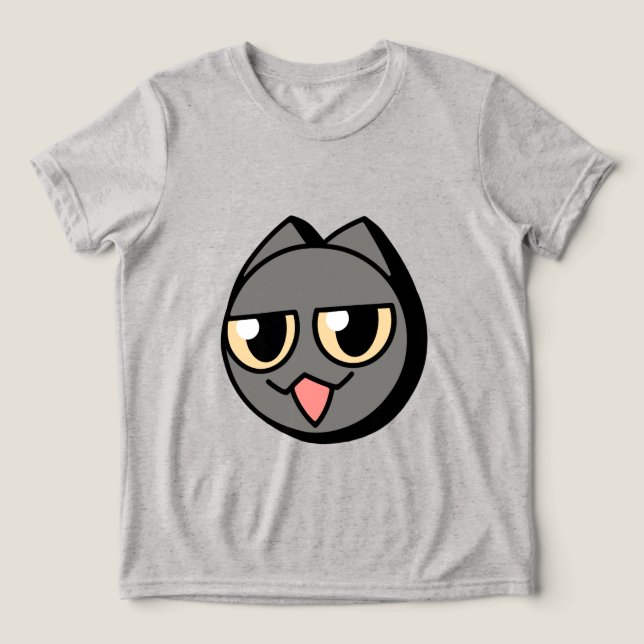 Black Cartoon Cat T Shirt (Design Framsida)