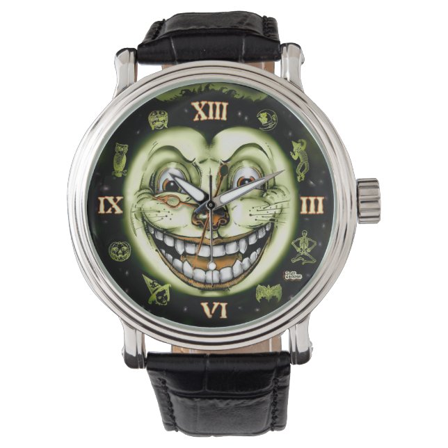 Black Cat 13 Clock Halloween Armbandsur (Framsida)