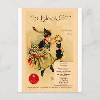 Black Cat 1 , Vintage Poster Vykort