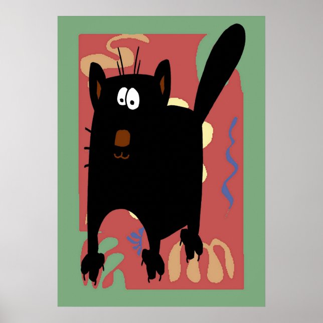 Black Cat-Abstrakt Poster (Framsidan)
