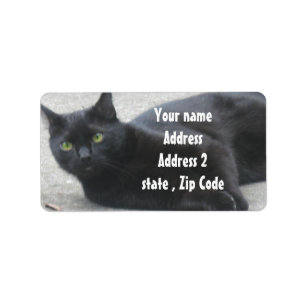Black Cat Adressetikett