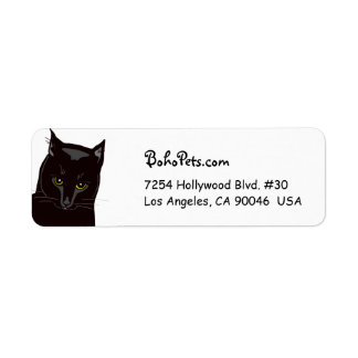 Black Cat-adressetiketter Returadress Etikett