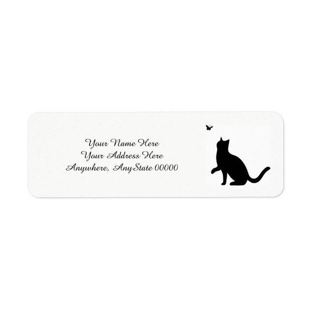 Black Cat-Adressetiketter Returadress Etikett (Framsidan)