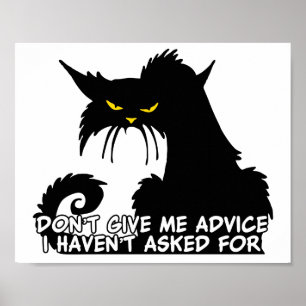 Black Cat Advice Say Poster