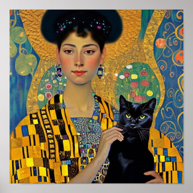 Black Cat and Benice Woman Poster (Framsidan)