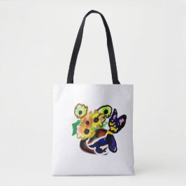 Black Cat and Sunflowers  Tygkasse