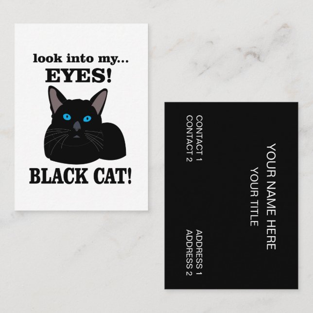 Black Cat Animal Pet Services Black Cat Visitkort (Fram/baksida)