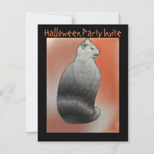 Black Cat Anpassade Halloween fest Inbjudan