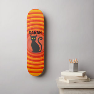 Black Cat Anpassningsbar Add namn Skateboard