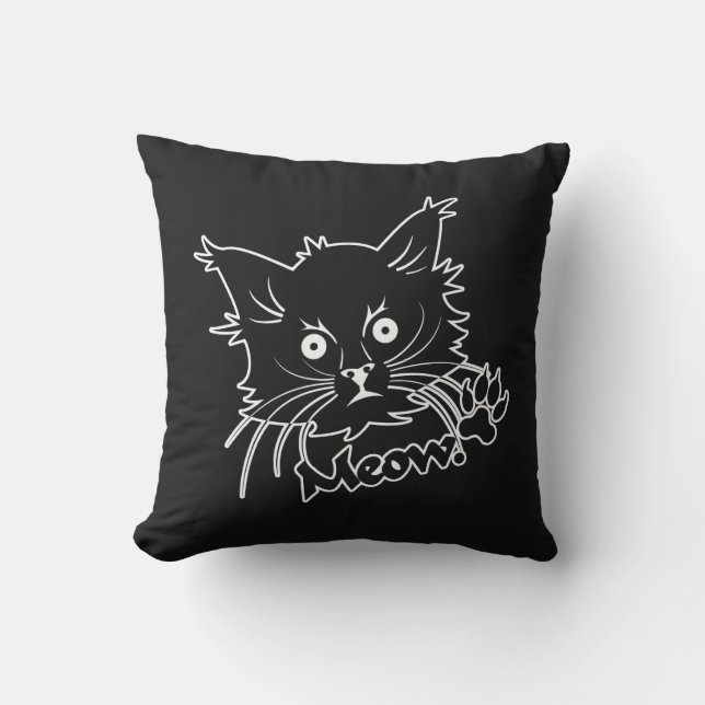 Black Cat anpassningsbar dekorativ kudde (Framsida)