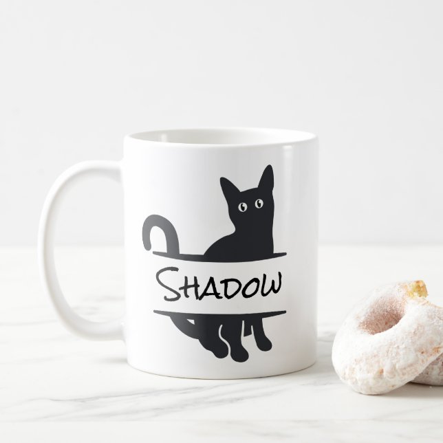 Black Cat-Anpassningsbar Kaffemugg (Med munk)