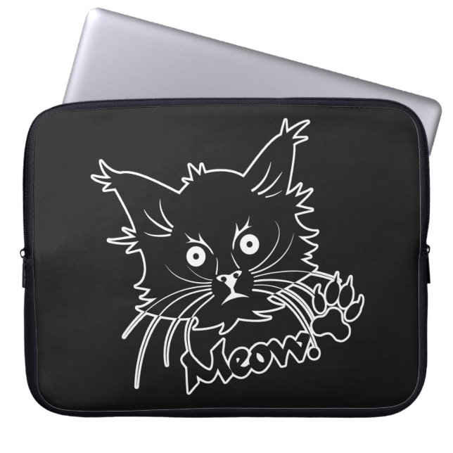 Black Cat anpassningsbar laptop sleeve (Framsidan)