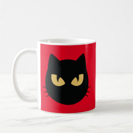 Black Cat ansikte Kaffemugg