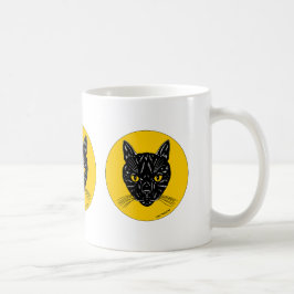 Black Cat Ansikte Kaffemugg