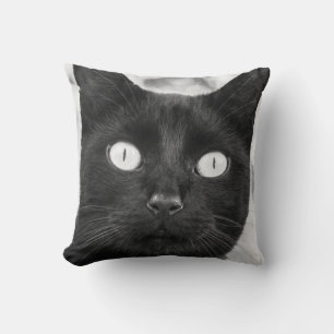 Black Cat Ansikte Kudde