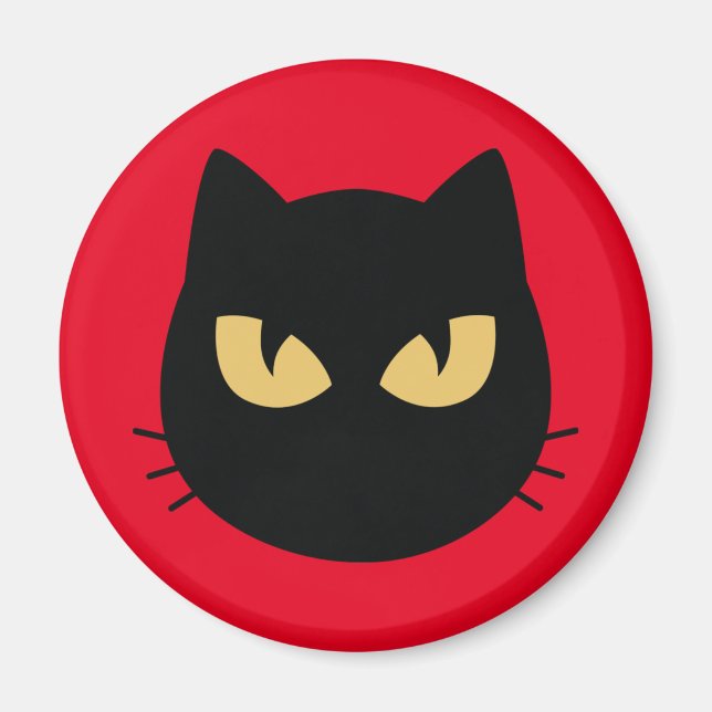 Black Cat ansikte Magnet (Framsidan)